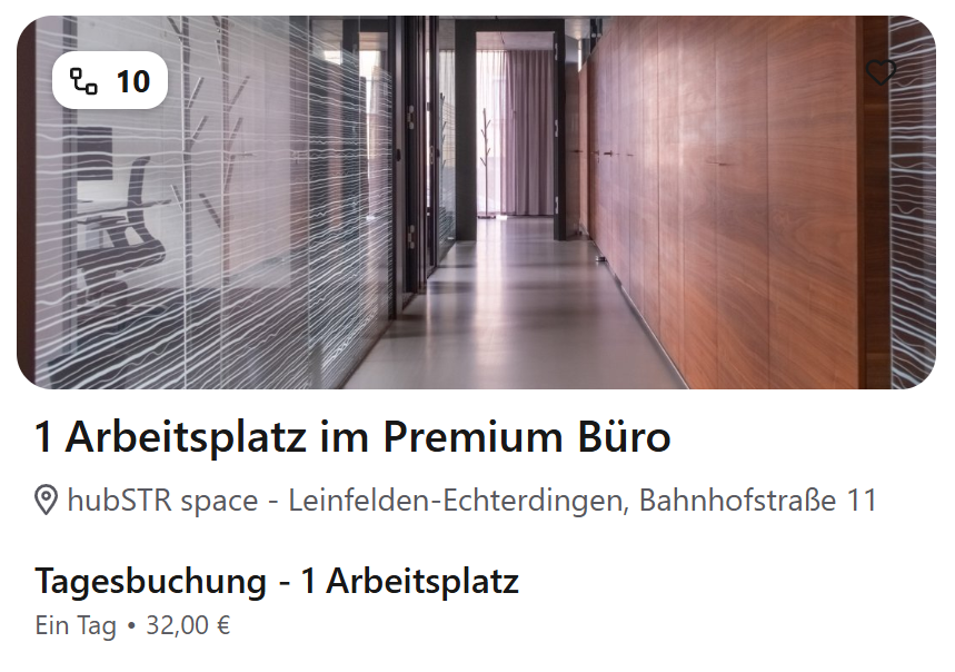 Arbeitsplatz im hubSTR space online buchen